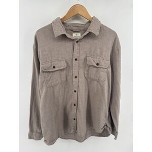 Mutual Weave Button Up Shirt Mens XL Cotton Stretch Workwear Preppy Dadcore